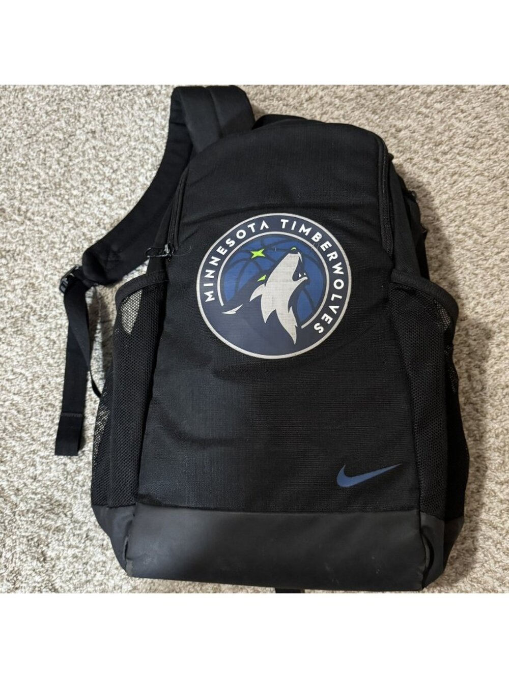 Nike Minnesota Timberwolves Backpack Black NBA Laptop School Travel Daypack